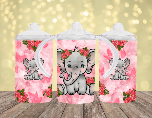 Pink Rose Elephant Sippy Cup