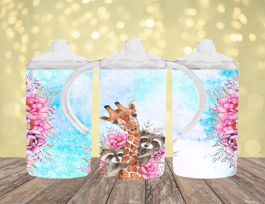 Giraffe and Racoon Sippy Cup