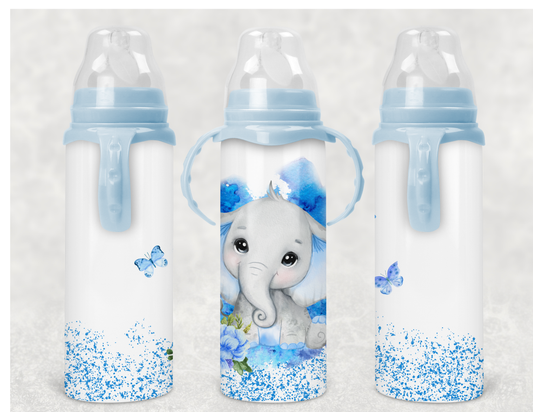 Blue elephant baby bottle