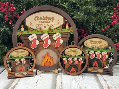 Customized fireplace family ornament