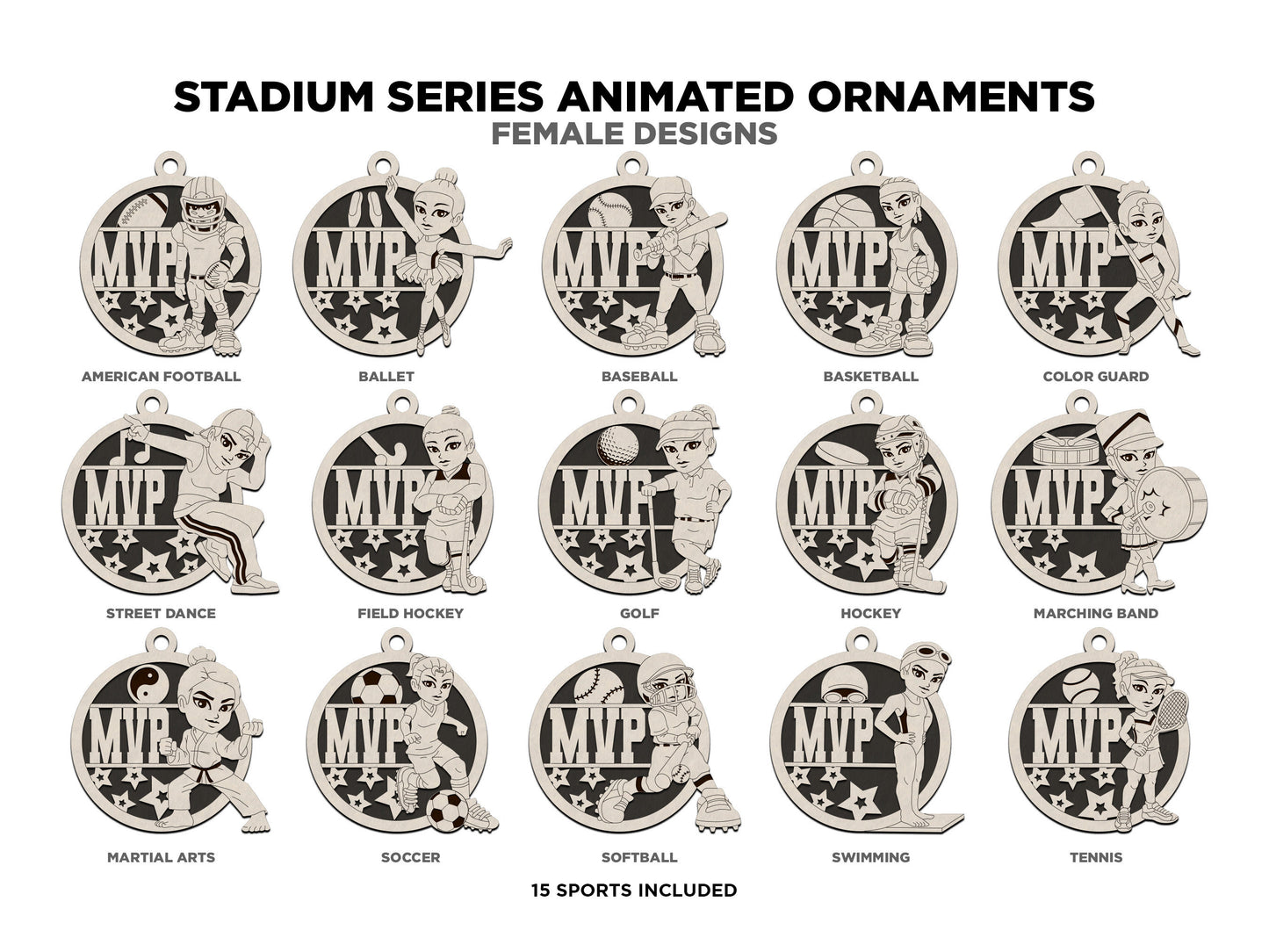 Animated Customized wood Baseball christmas ornament