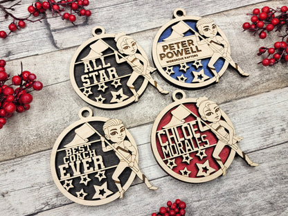 Animated Customized wood Color Guard christmas ornament