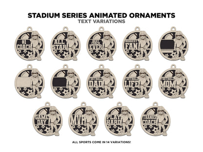 Animated Customized wood Baseball christmas ornament