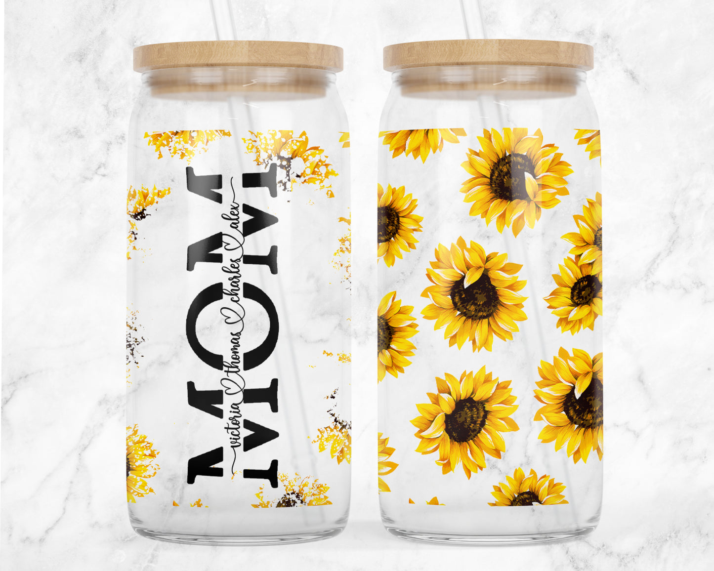 Custom Mom Glass Can Tumbler