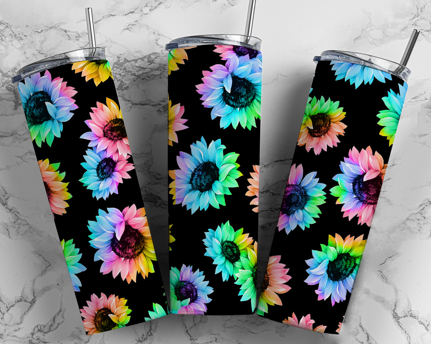 Rainbow Sunflower Tumbler